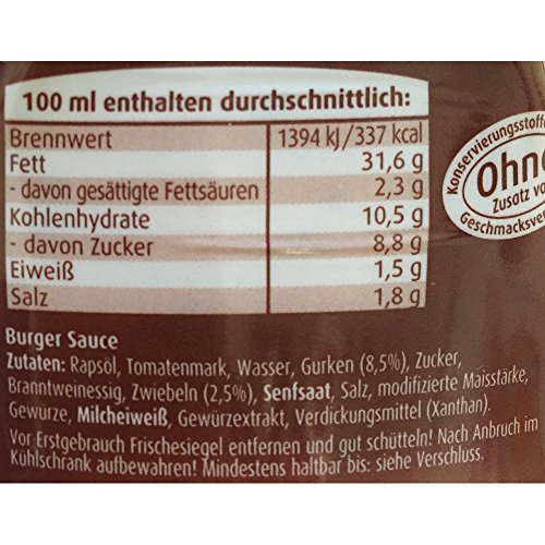 Develey fruchtig würzige Burger Sauce, 8er VPE (8x250ml) | Burgersauce.de